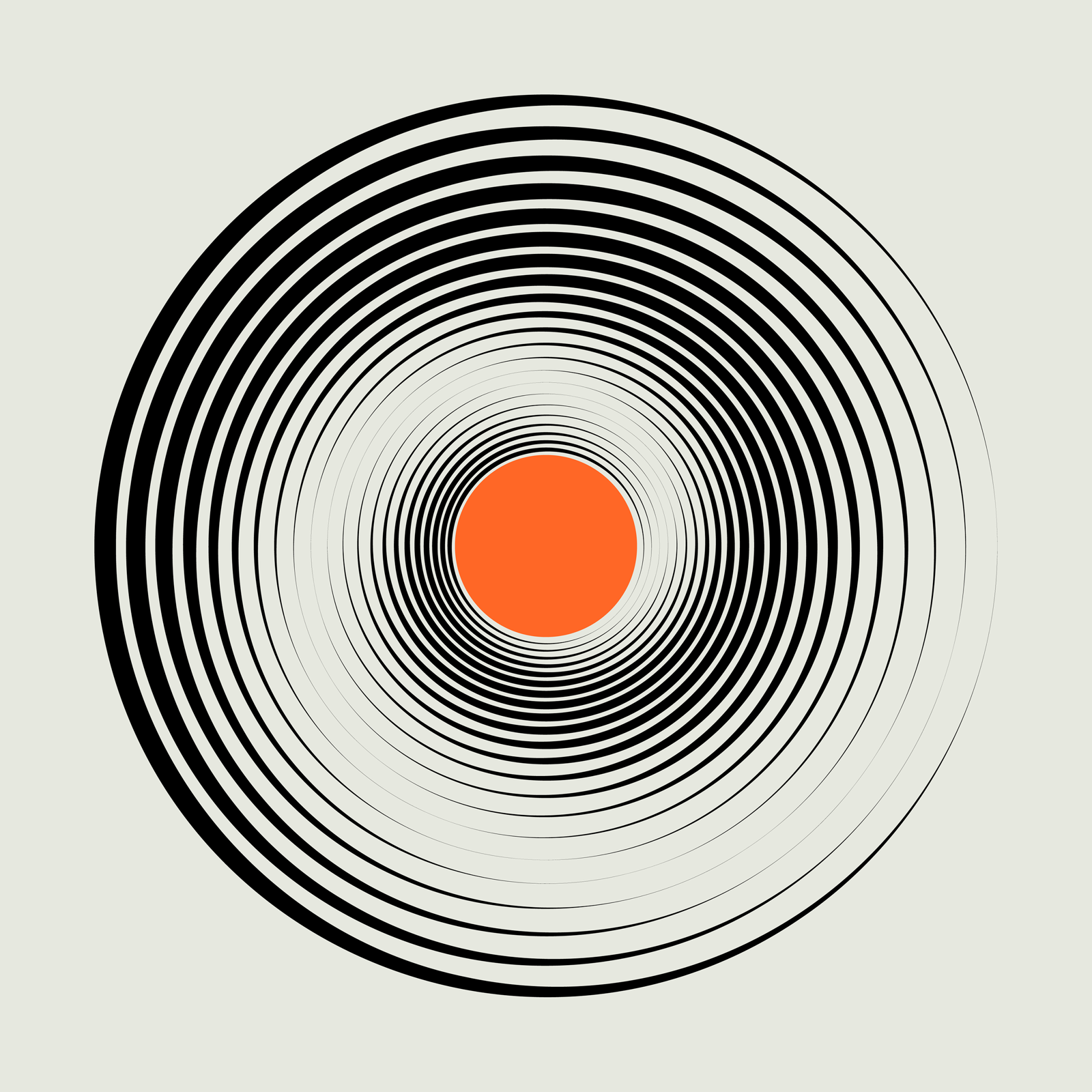 Motif graphique en cercles concentriques dérivé de la visière.